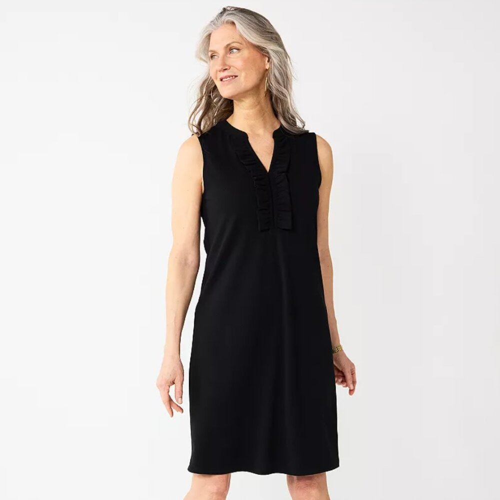 Croft & Barrow | Sleeveless Ruffle Shift Dress - NWT